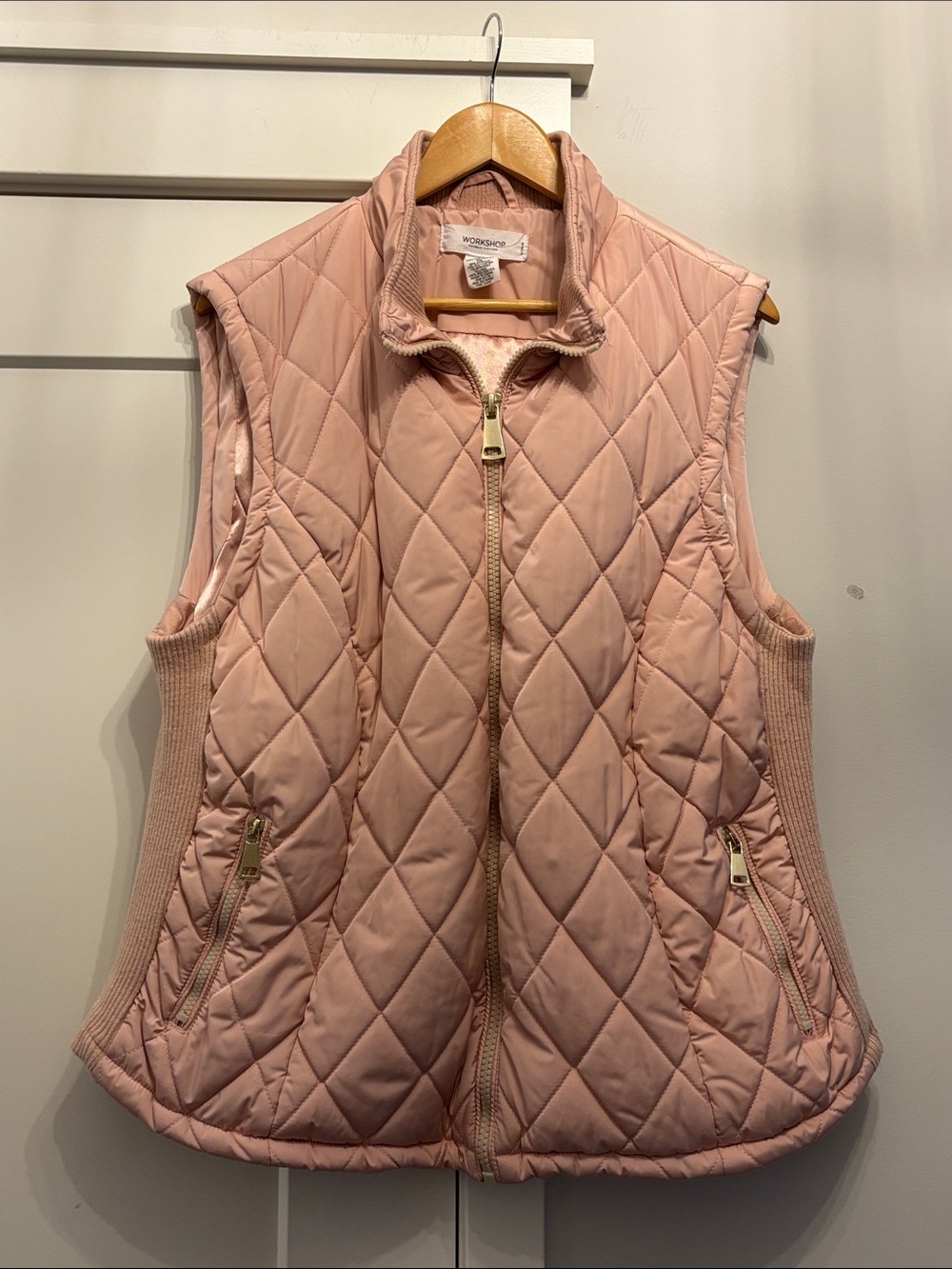 Madewell Quilted Blush Pink Sleeveless Vest